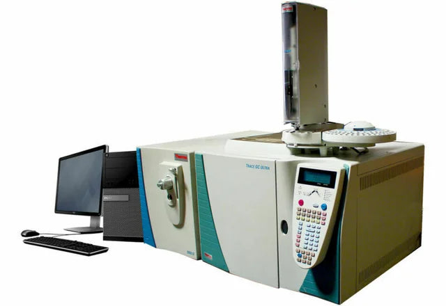 Representative Scinteck Instruments photo of Thermo TRACE GC Ultra, DSQ II MS and AS 3000; not actual owned unit. Pictured PC/software/accessories not confirmed included.