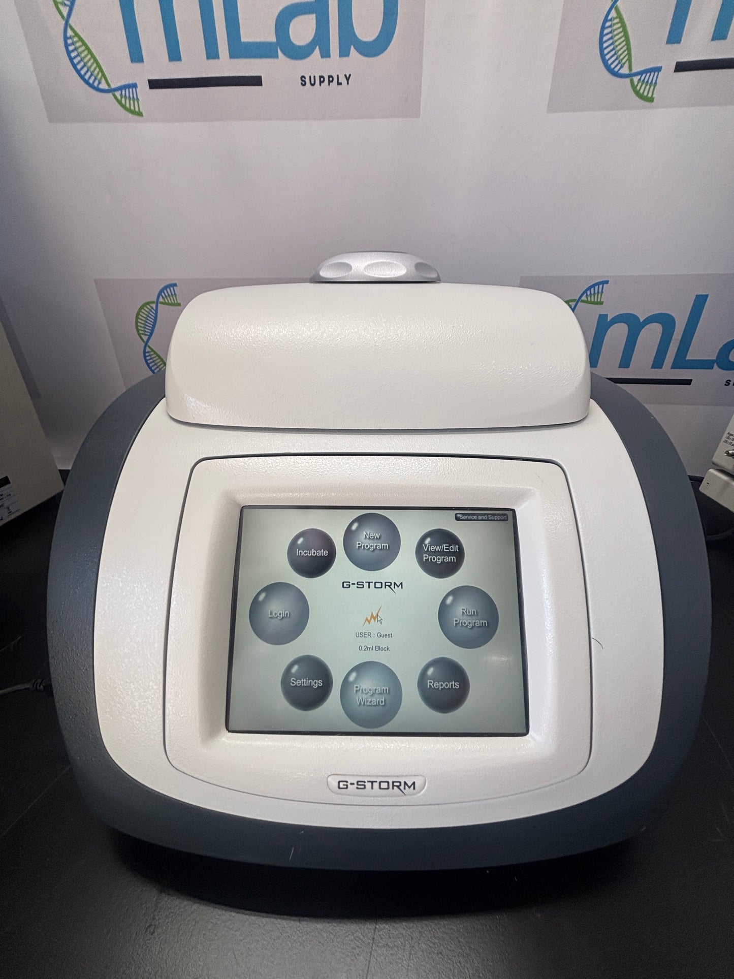 Medical device with digital display on a white background