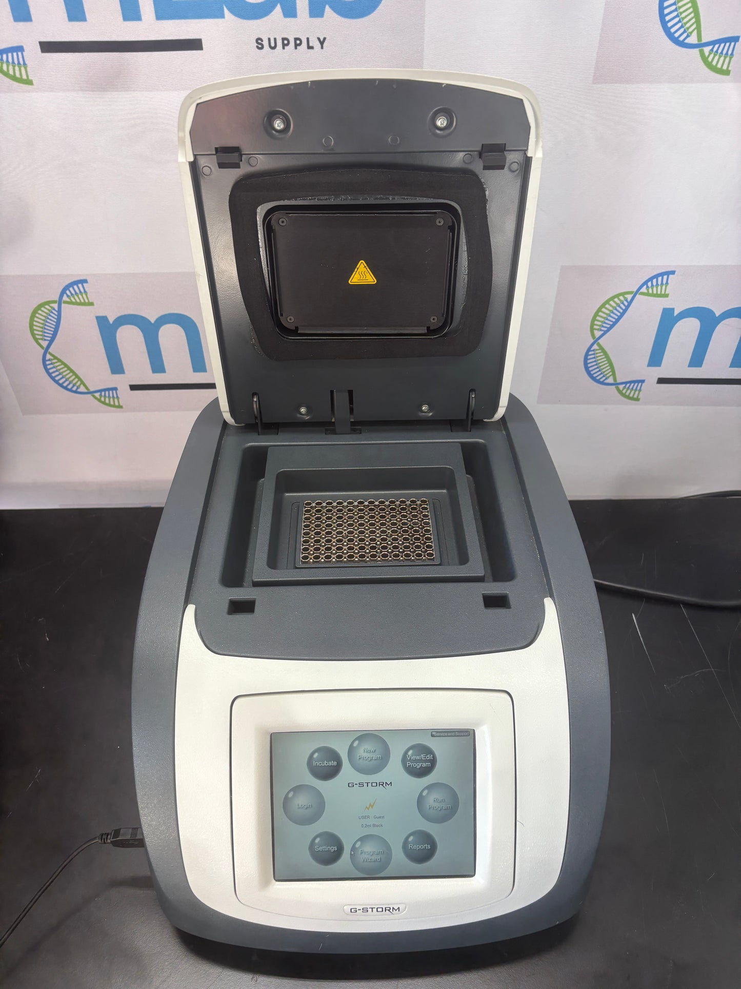 Medical device with digital display on a branded background