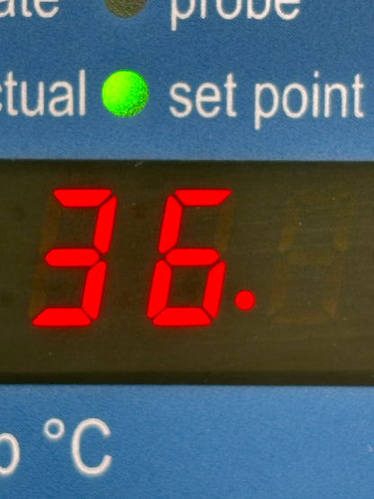  Close-up of the VWR Digital Block Heater’s LED temperature control display