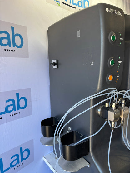 Gray device with multiple ports and wires on a white background with 'Lab Supply' branding.