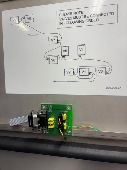 Electronic circuit board with wiring diagram on a whiteboard