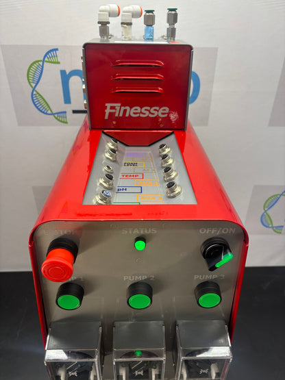 Red machine with control panel and buttons on a white background