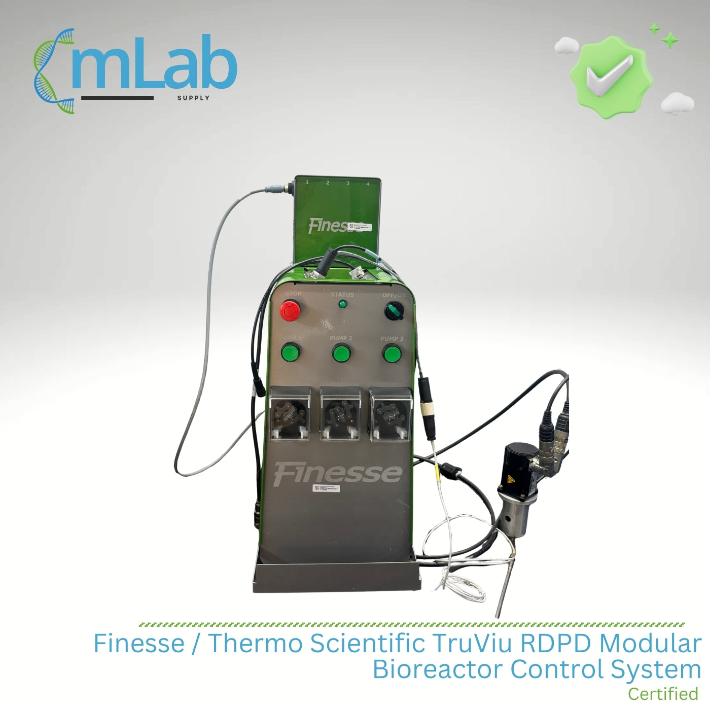 Finesse / Thermo Scientific TruViu RDPD Modular Bioreactor Control System (Green) – Pump Tower + FTC Module + Motor Drive