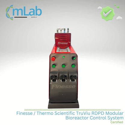 Finesse/Thermo Scientific TruViu RDPD Modular Bioreactor Control System with mLab Supply logo on a white background.Lab Equipment available in San Diego biotech lab