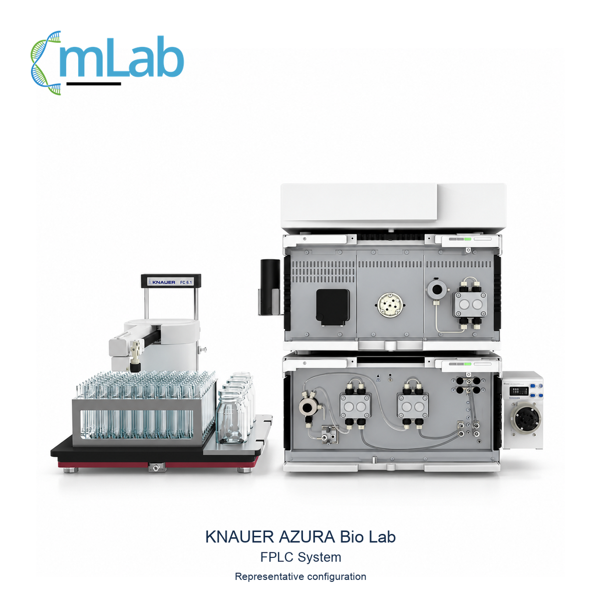 KNAUER AZURA Bio Lab FPLC system, representative configuration with mLab Supply branding