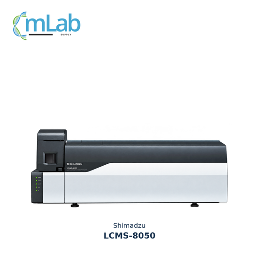 Representative illustration of a Shimadzu LCMS-8050 mass spectrometer; configuration and included components require confirmation.