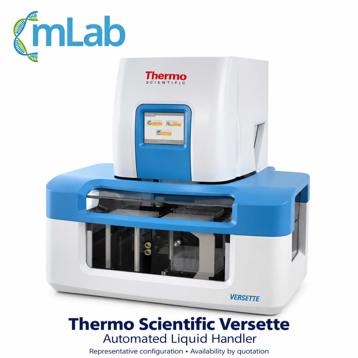 Representative Thermo Scientific Versette automated liquid handler with mLab branding; complete configuration and availability confirmed by quotation.